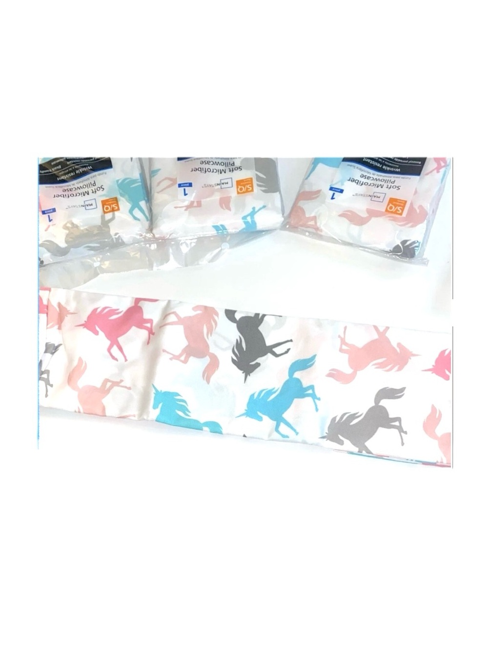 5 Mainstays Microfiber Pillowcases Standard Queen Colorful Unicorns Pillowcases